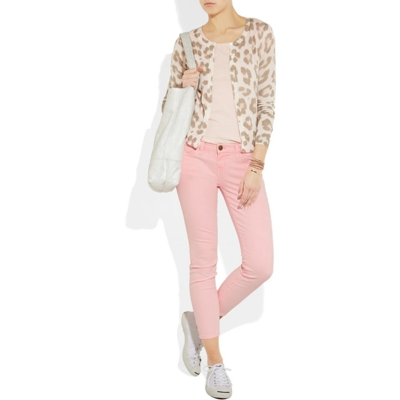 J Crew Cream Leopard Tissue Sweater, Fine Knit Cot - Picture 14 of 14